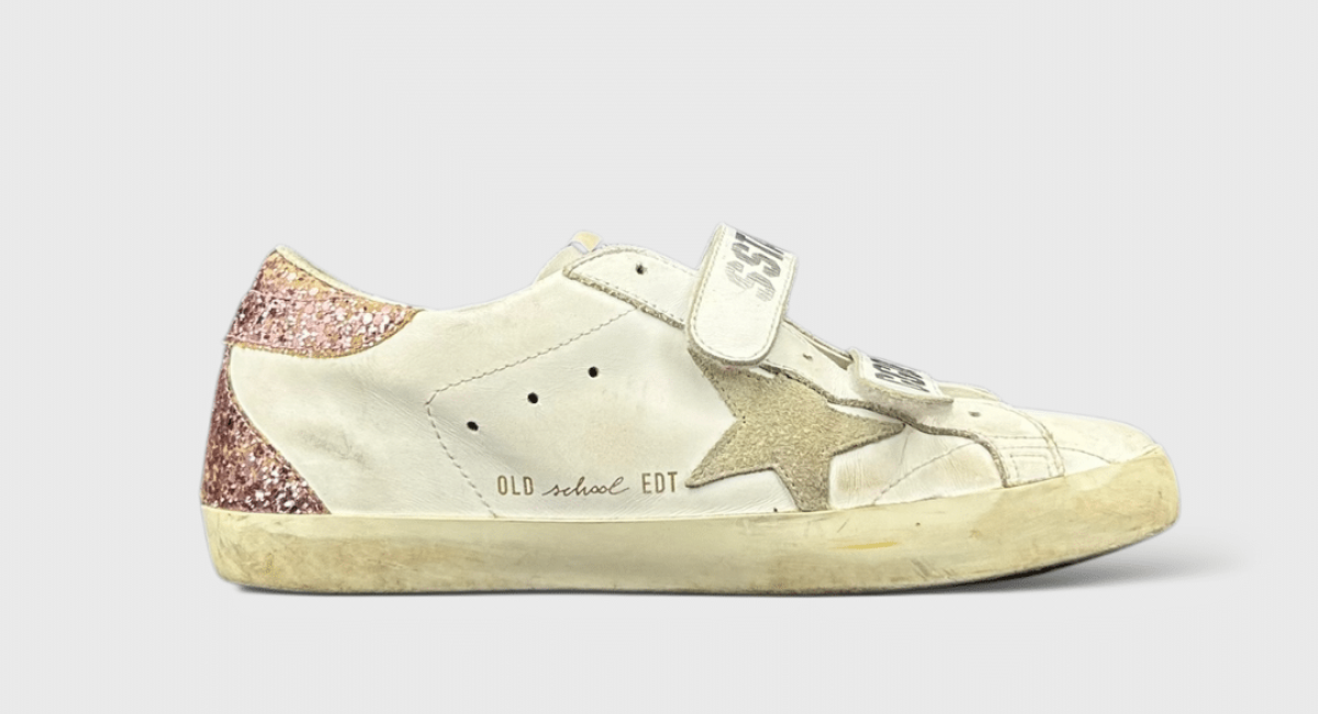 10426 Golden Goose Old School Blanc/rose/paillettes 40