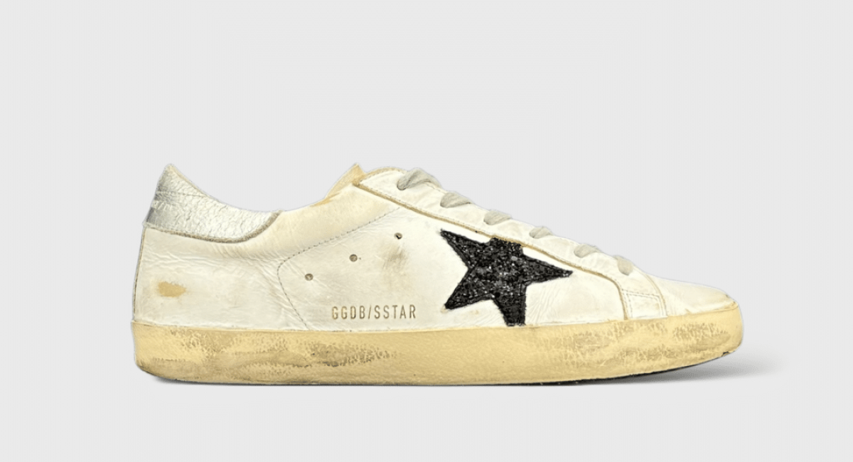 9375 Golden Goose Superstar Blanc/Noir/Paillette/Argenté 40