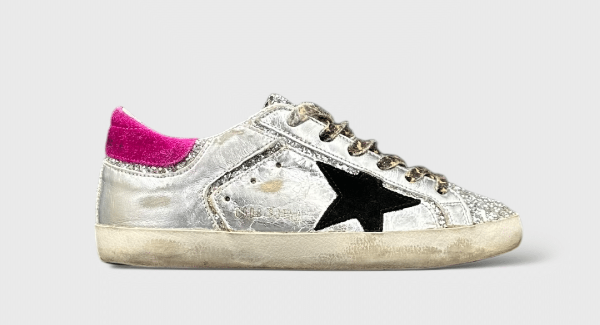 9745 Golden Goose Superstar argenté/noir/violet 36