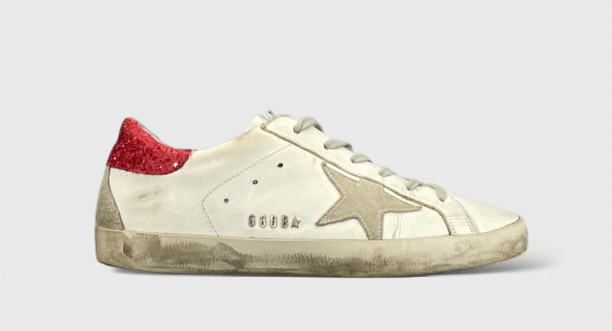 9569 Golden Goose Superstar Blanc/Rouge/Paillette 38