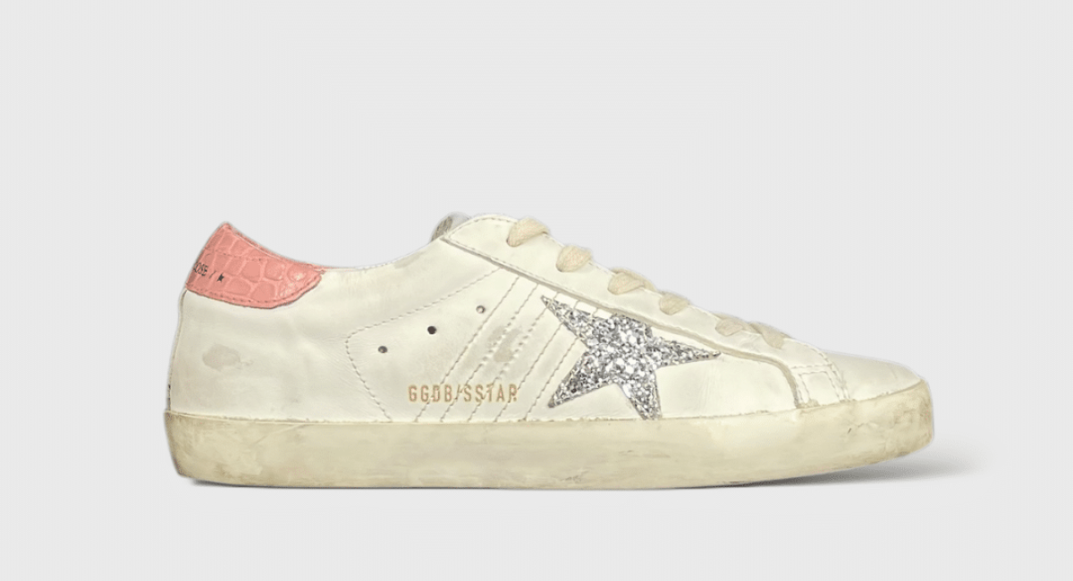 9537 Golden Goose Superstar Blanc/Rose/Argenté/Paillette 39