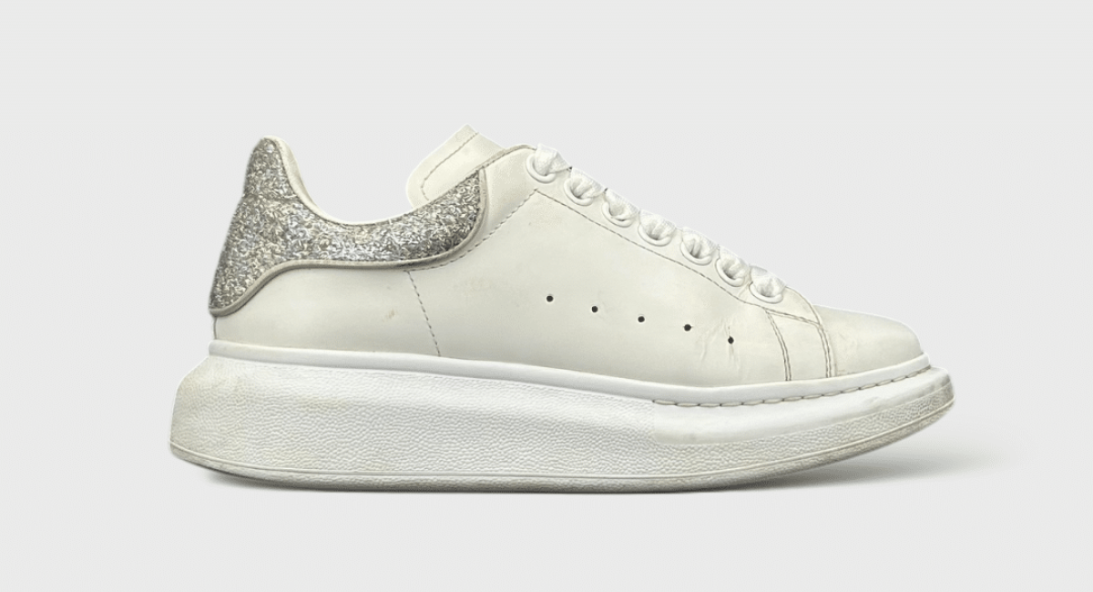 7767 Alexander McQueen Oversize Blanc/argent/Paillettes 36