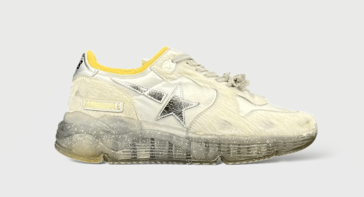 8274 Golden Goose Running Blanc/Argenté/Jaune 37