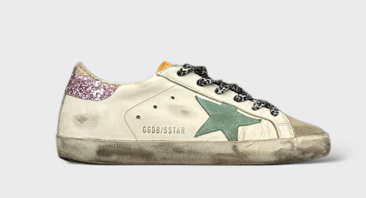 0000000374 Golden Goose Super Star vert/blanc/violet/leopard 36