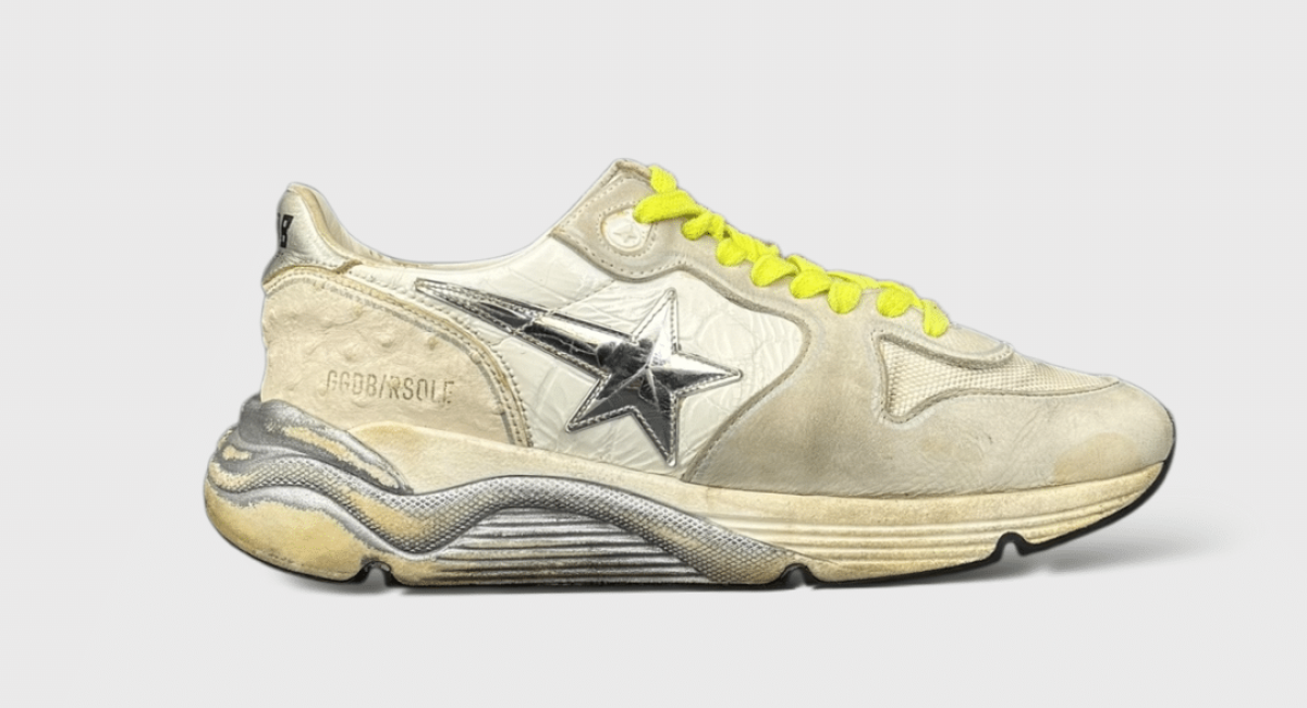 V10420 Golden Goose Running Blanc/Argenté/Jaune Fluo 37