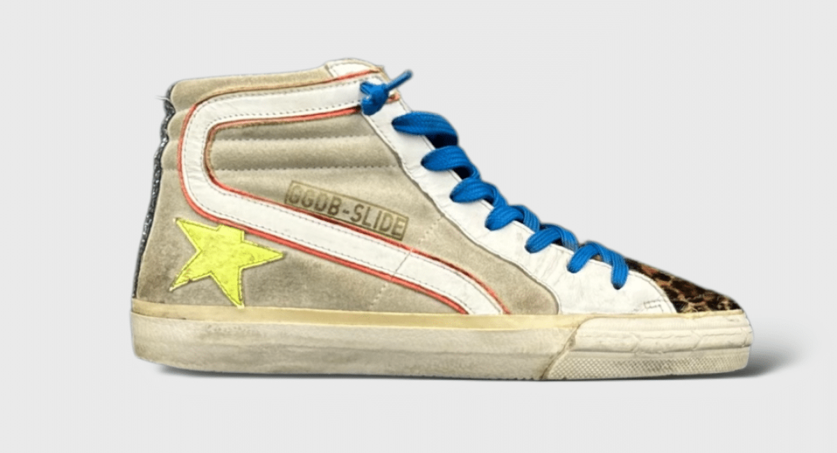 0000000026 Golden Goose Slide Blanc/leopard/bleu 35