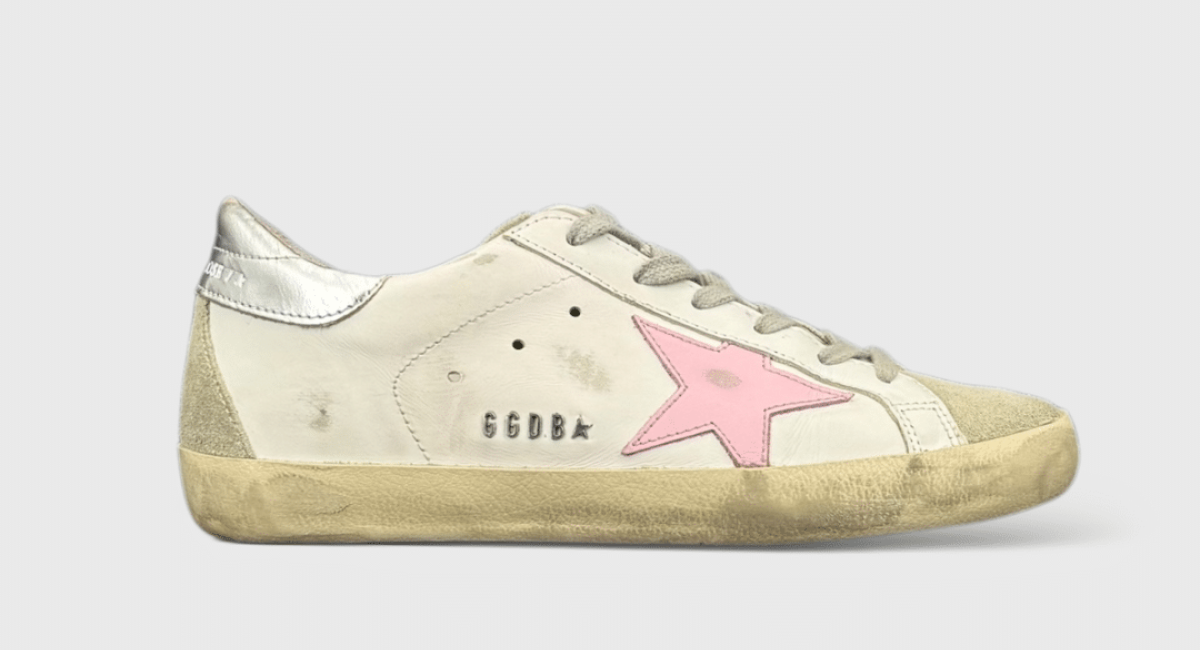 V10413 Golden Goose Superstar Blanc/Rose/Argenté 37