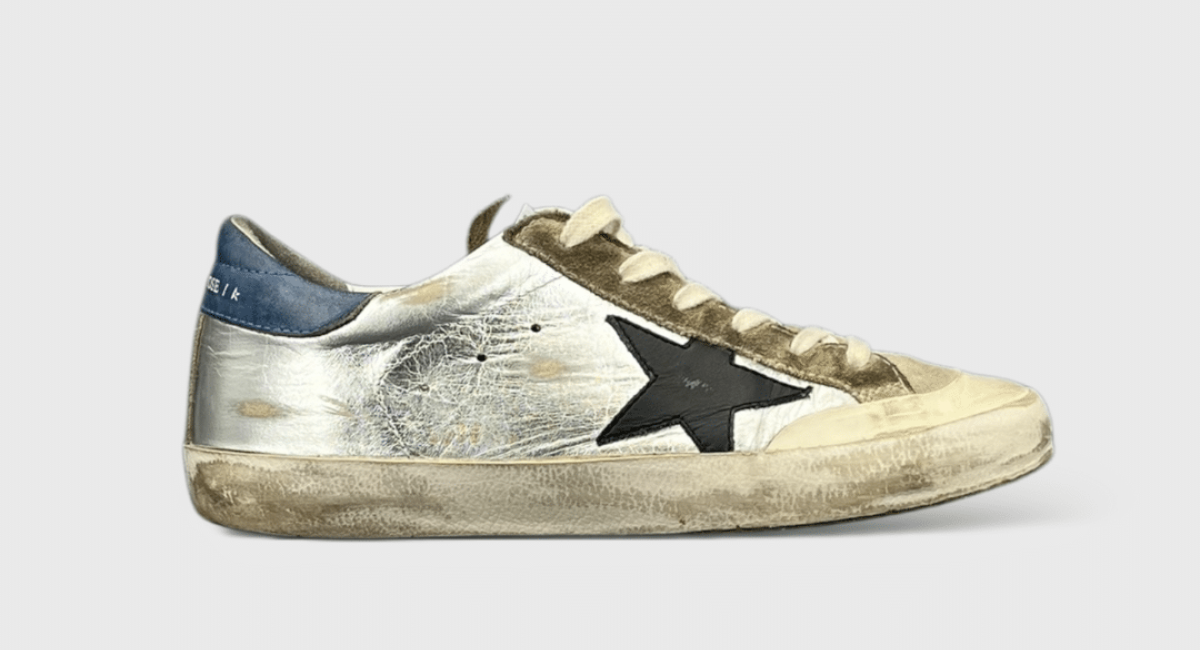 0000000683 Golden Goose Super Star Argenté/Noir/bleu 37
