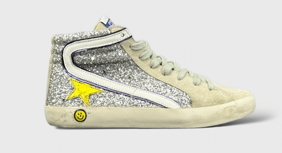 10430 Golden Goose Slide Paillettes/Jaune/beige 35