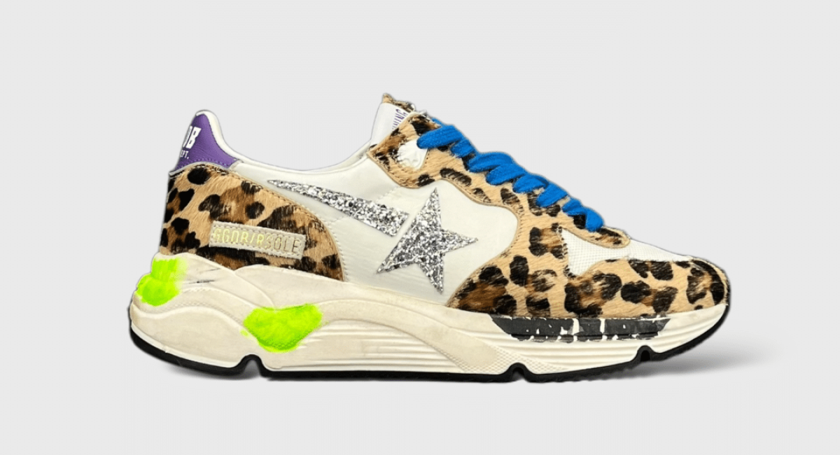 8268 Golden Goose Running Léopard/paillette/blanc 38