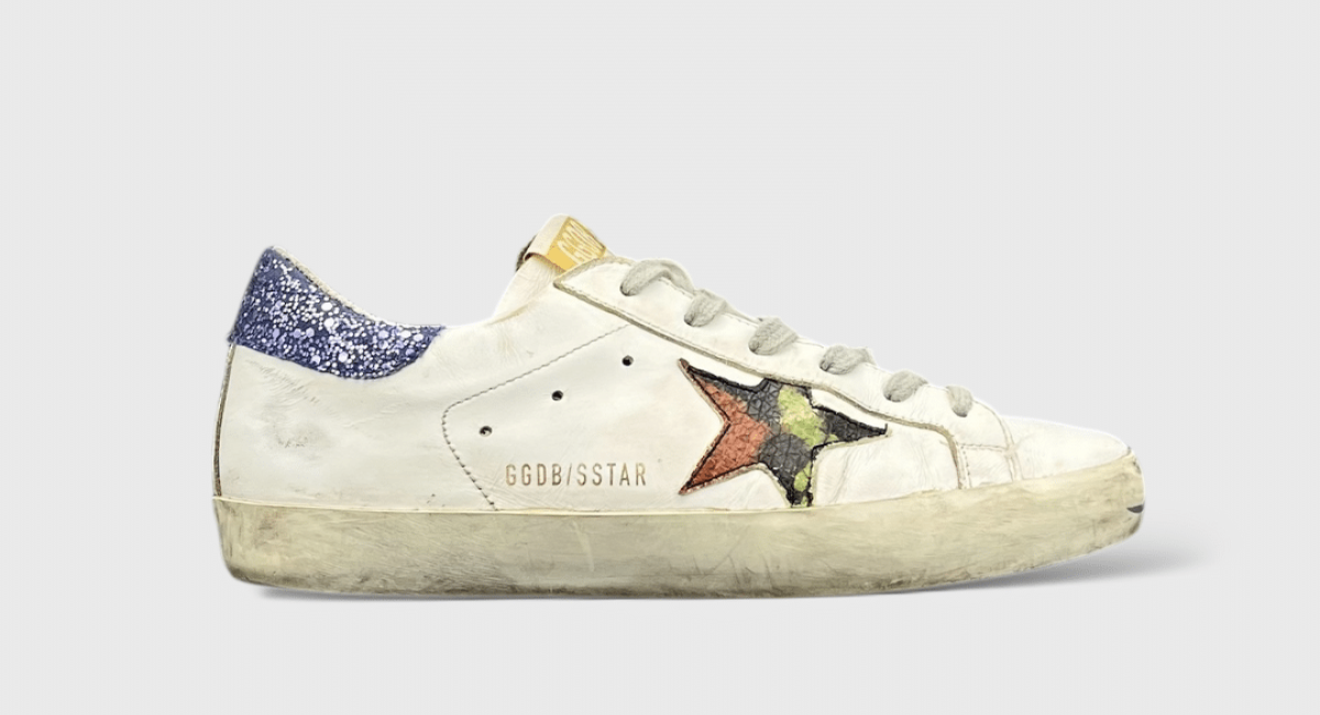 8799 Golden Goose Super Star Blanc/Bleu/Crocodile 37