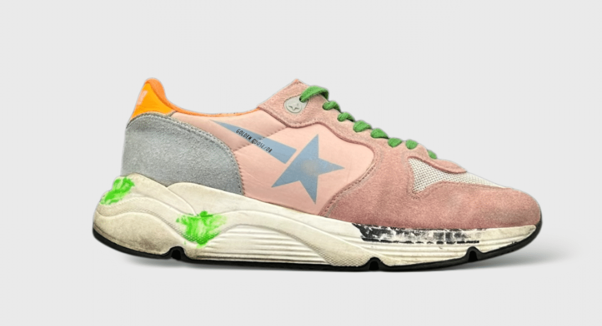 0000000664 Golden Goose Running Rose/gris/vert/orange 39