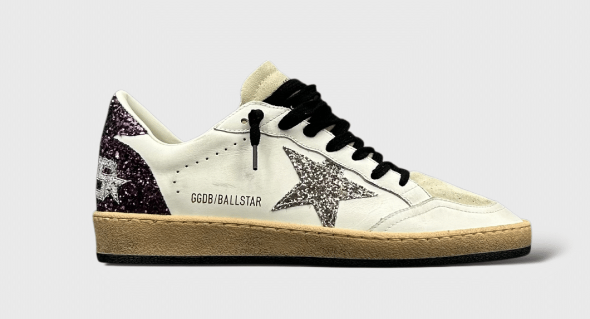 0000000032 Golden Goose Ball Star Blanc/violet/argent/paillettes 39
