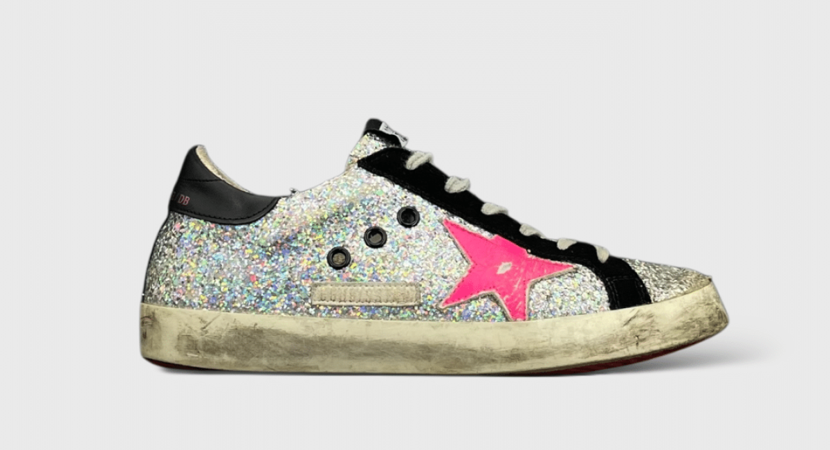9562 Golden Goose Superstar rose/noir/paillette 36
