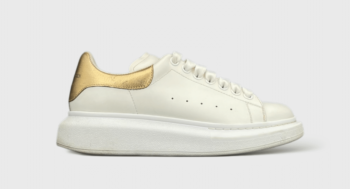 9554 Alexander Mcqueen Oversize Blanc/Or 38