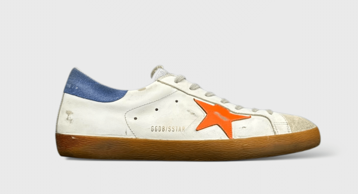0000000609 Golden Goose Super Star Blanc/orange/bleu 43