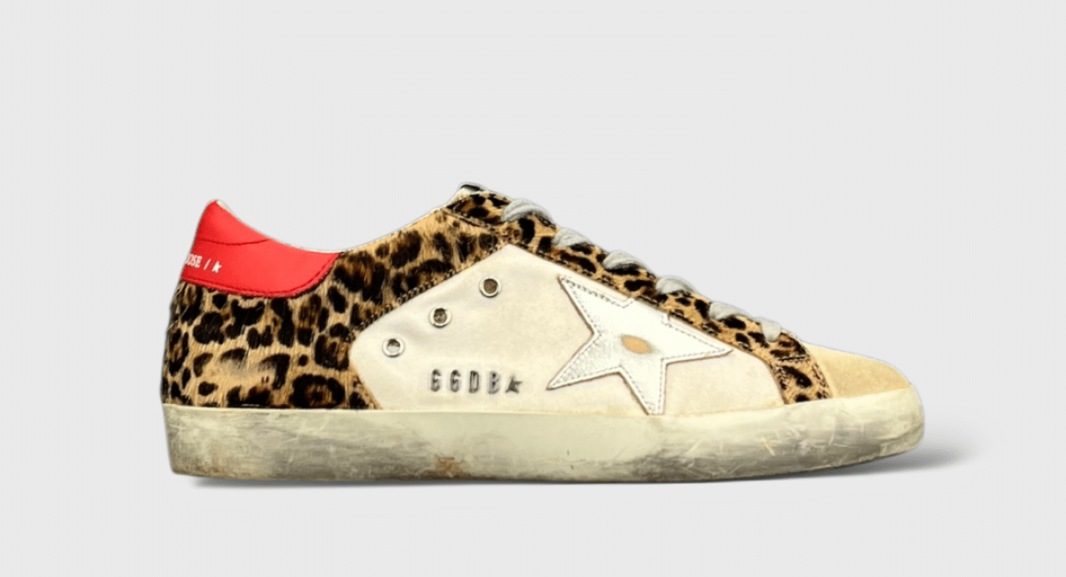 9459 Golden Goose Superstar Blanc/Léopard/Rouge 37