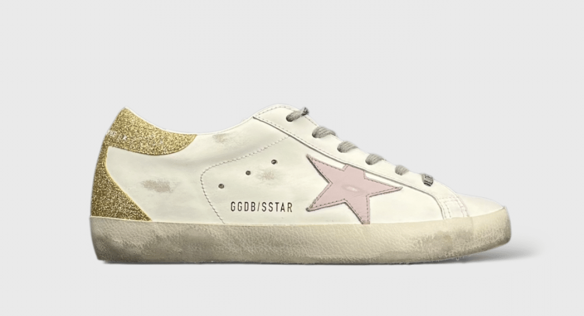 9455 Golden Goose Superstar Blanc/rose/doré 38