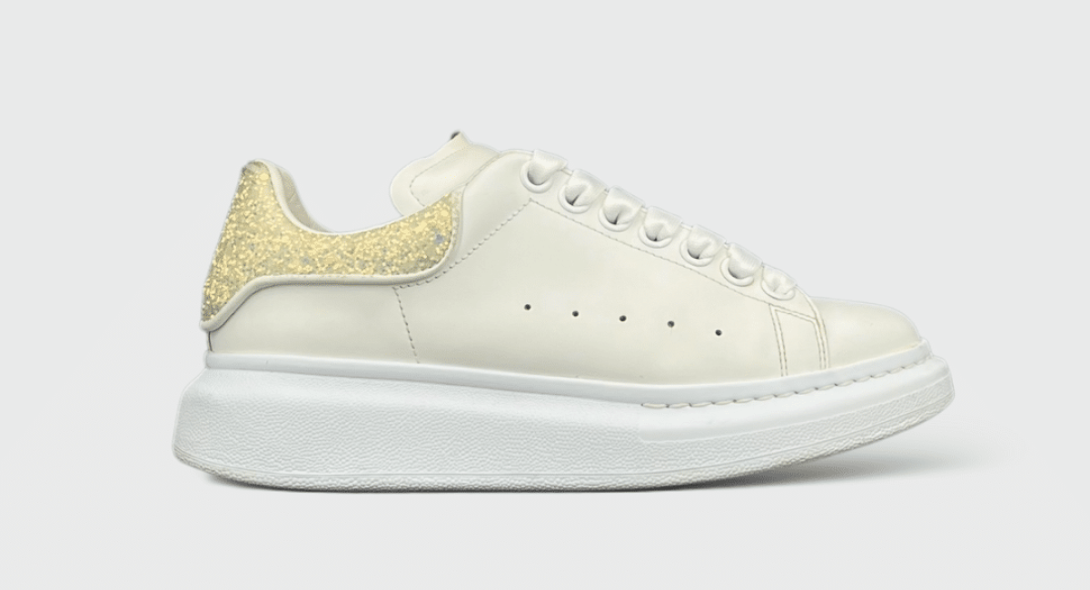 0000000383 Alexander Mcqueen Oversize Blanc/Beige/Paillette 36