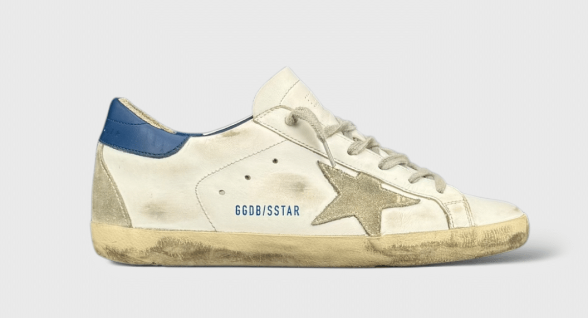 V10412 Golden Goose Superstar Blanc/Bleu Marine 38