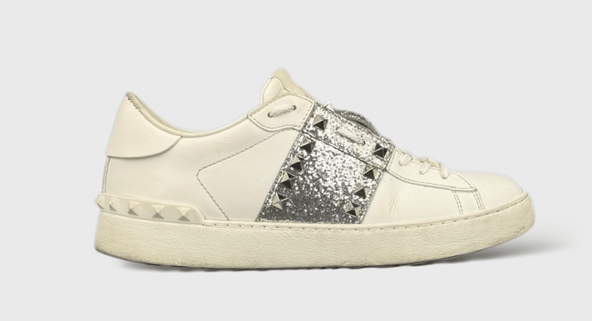 10469 Valentino Rockstud Blanc/Argenté/Paillette 39