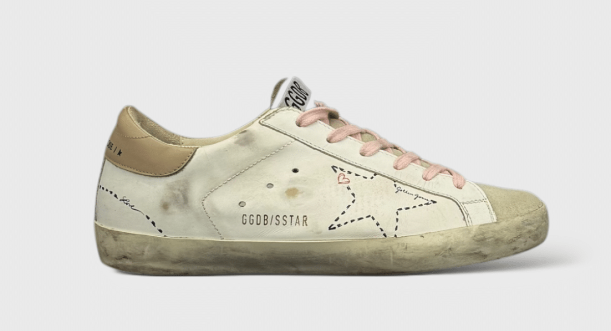 0000000276 Golden Goose Super Star Blanc/Rose/Beige 37