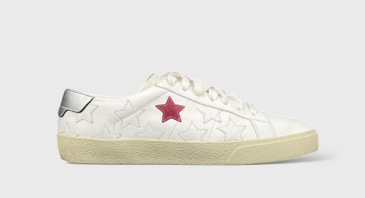 0000000518 Yves Saint Laurent Court Classic Blanc/Rouge/Argenté 37,5