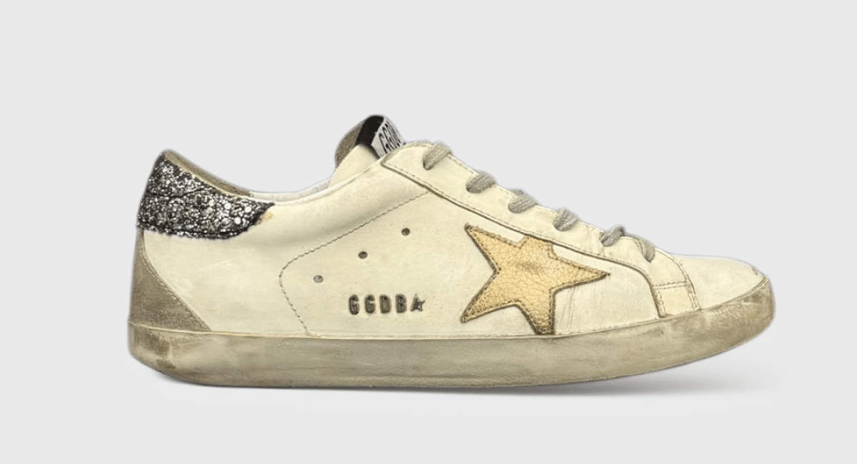 0000000858 Golden Goose Super Star Blanc/Doré/Violet/Paillette 40