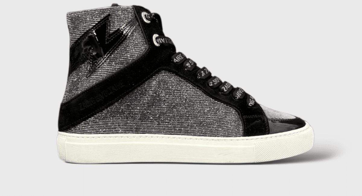 9174 Zadig & Voltaire High Flash noire/Paillettes/argenté 36