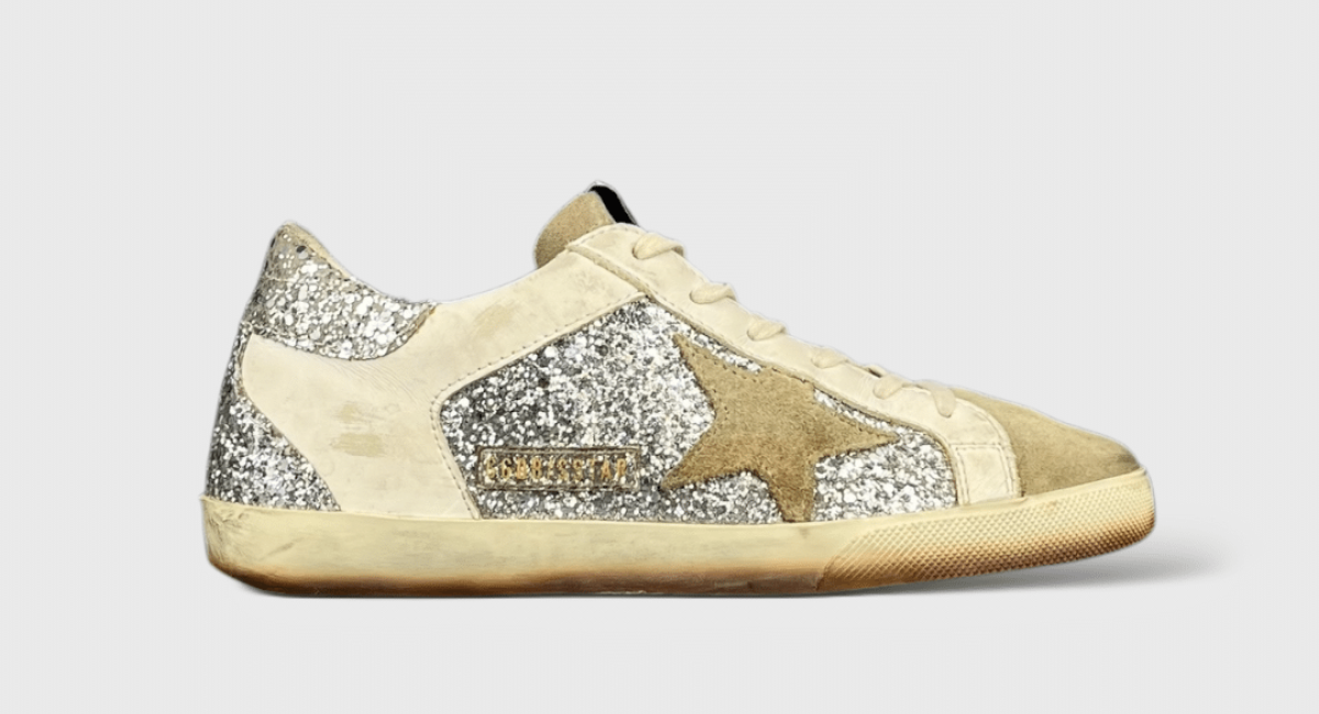 8674 Golden Goose Superstar Paillette/daim gris 36