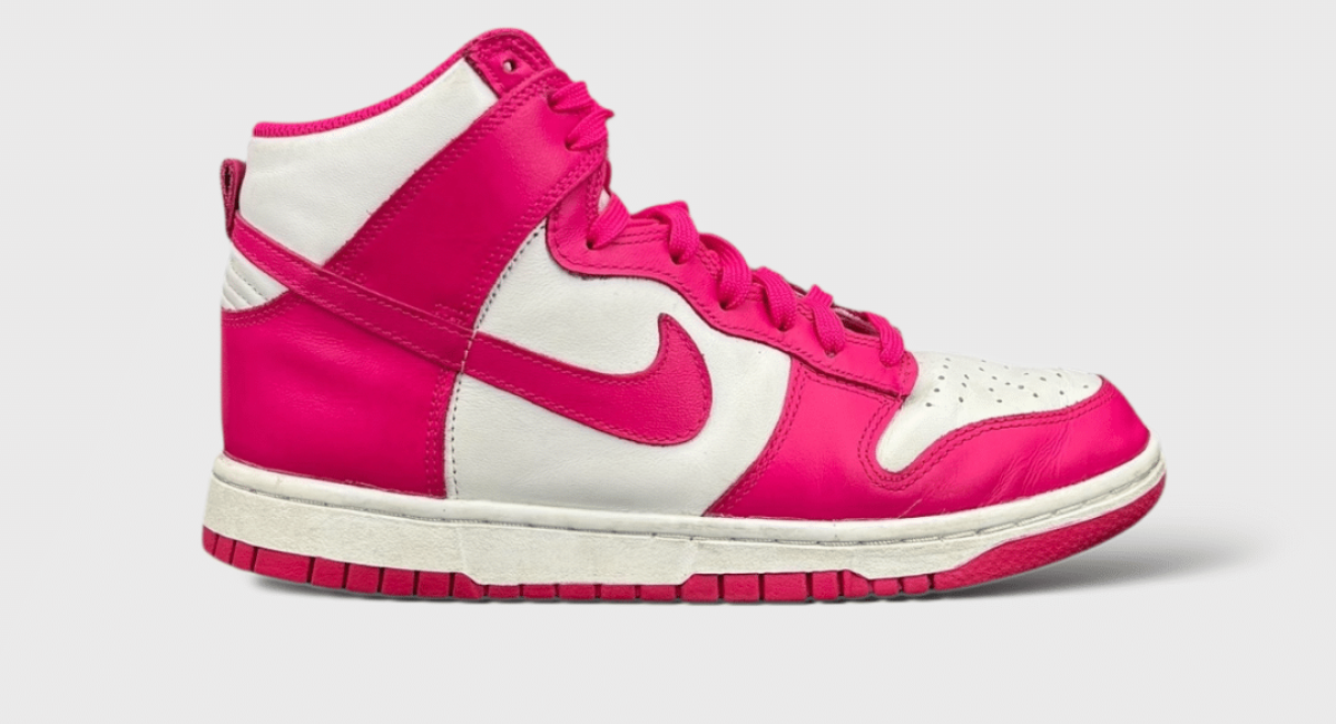 9907 Nike Dunk High Rose/Blanc 38,5