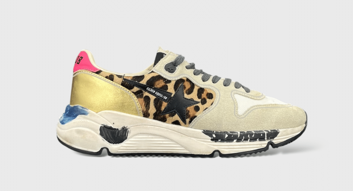 7963 Golden Goose Running Léopard/Noir/Blanc/Jaune 40
