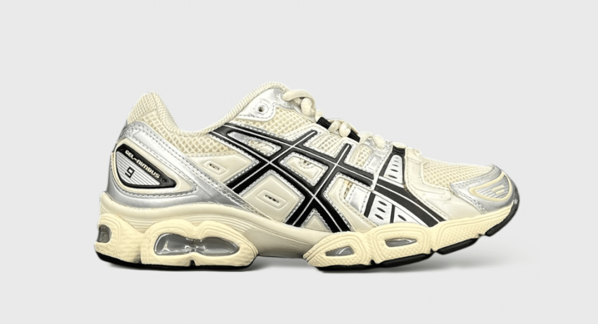 9281 Asics Gel Nimbus 9 Crème/Argenté/Noir 38