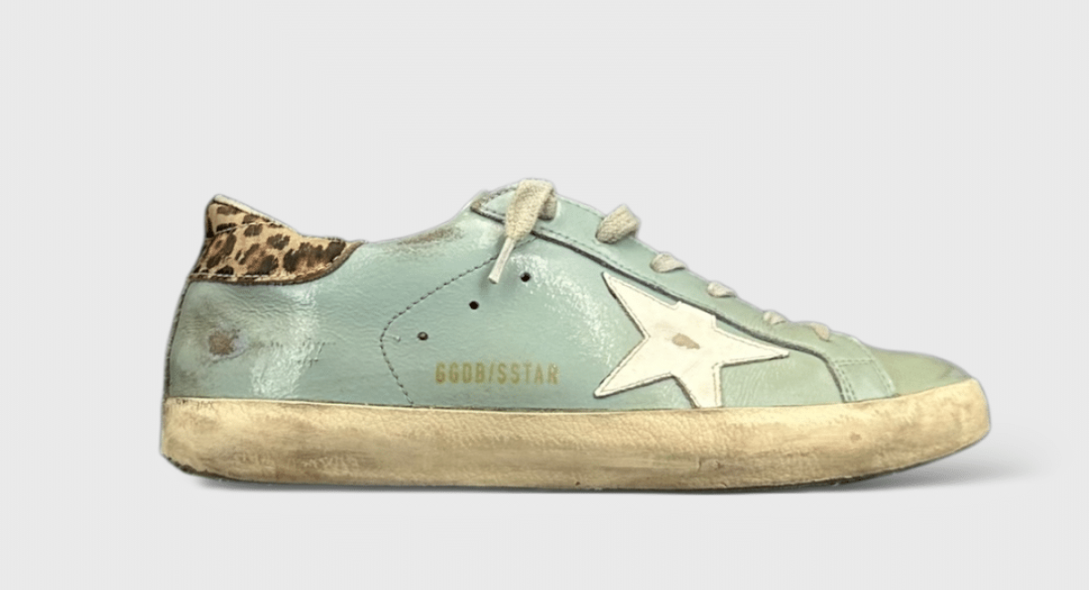 0000000029 Golden Goose Super Star Menthe/beige/léopard 38