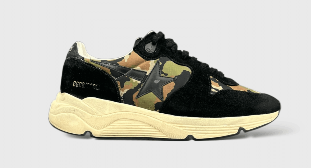 10496 Golden Goose Running Noir daim Camouflage 41