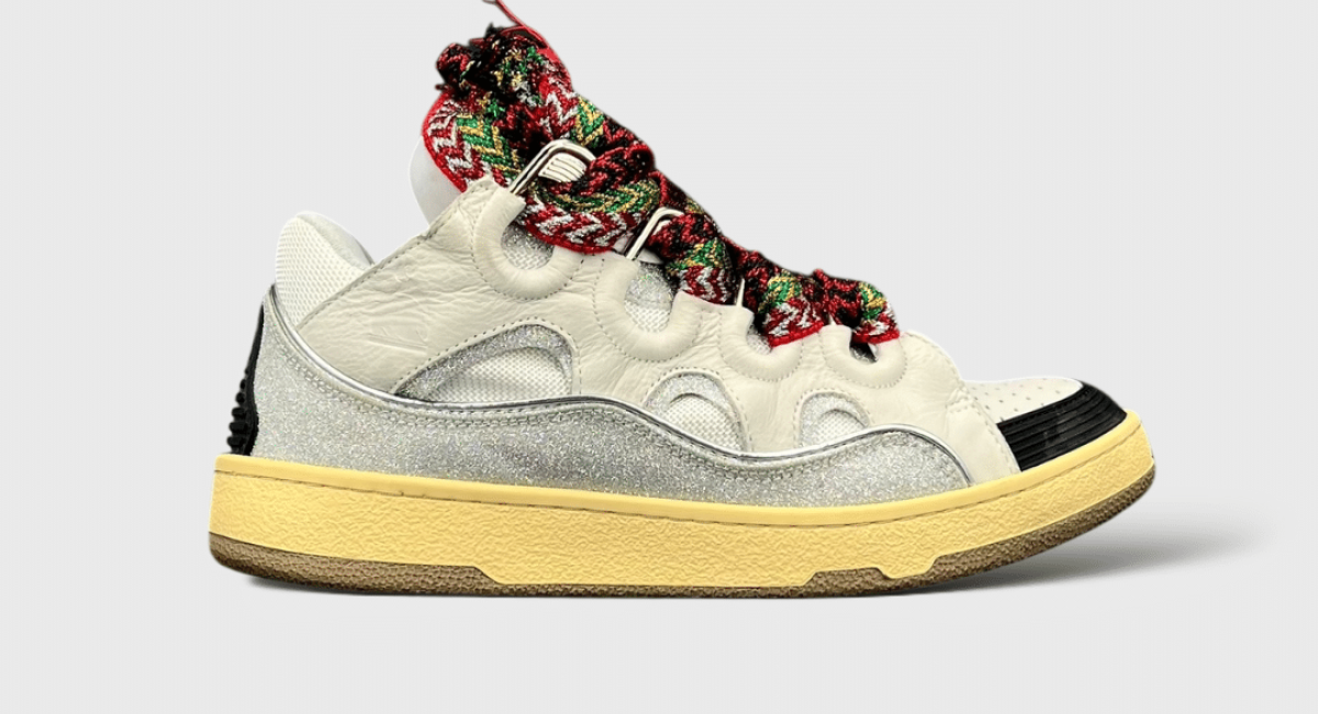 9760 Lanvin Curb Paillettes/Gris/Blanc/Multicolore 42