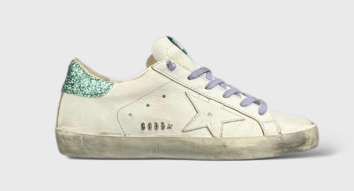 0000000532 Golden Goose Super Star Blanc/Bleu/Paillette 38