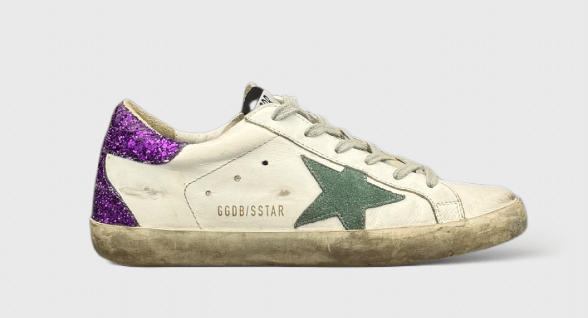 0000000049 Golden Goose Super Star Blanc/Violet/Paillette 37