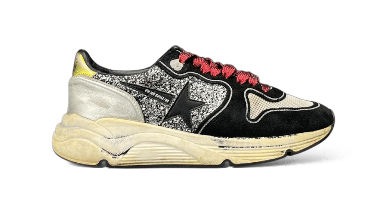 0000001280 Golden Goose Running Noir/Argenté/Paillette 38