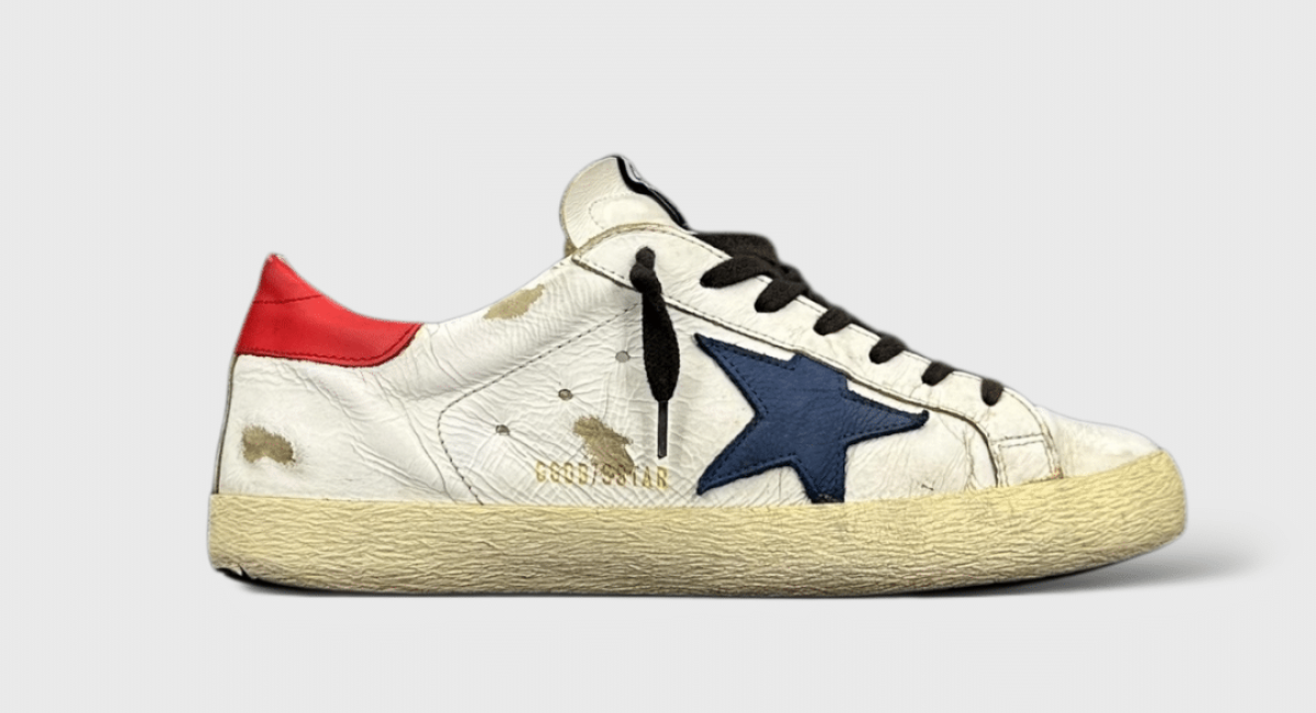 0000000666 Golden Goose Super Star Blanc/Bleu/Rouge 41