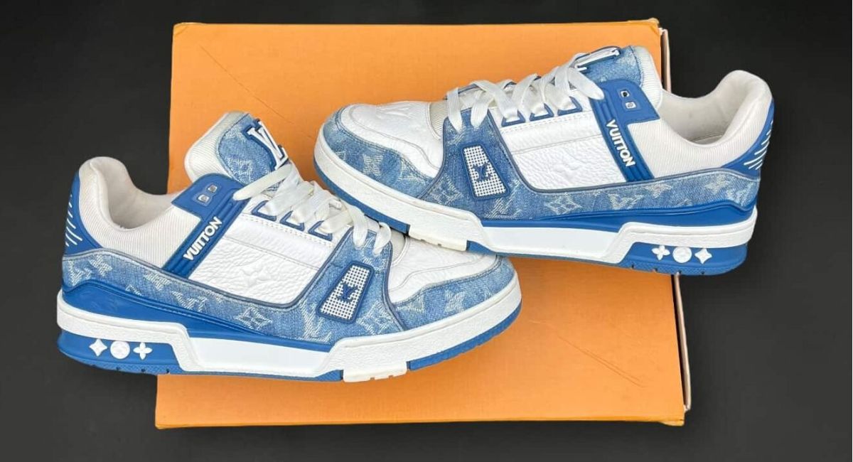 Louis Vuitton Trainers Blanc/Bleu 40,5