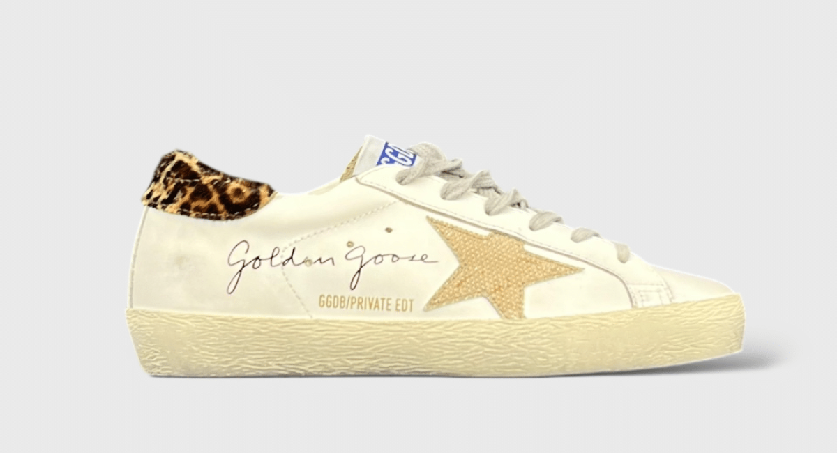 9763 Golden Goose Superstar Blanc/leopard/rose/or 36