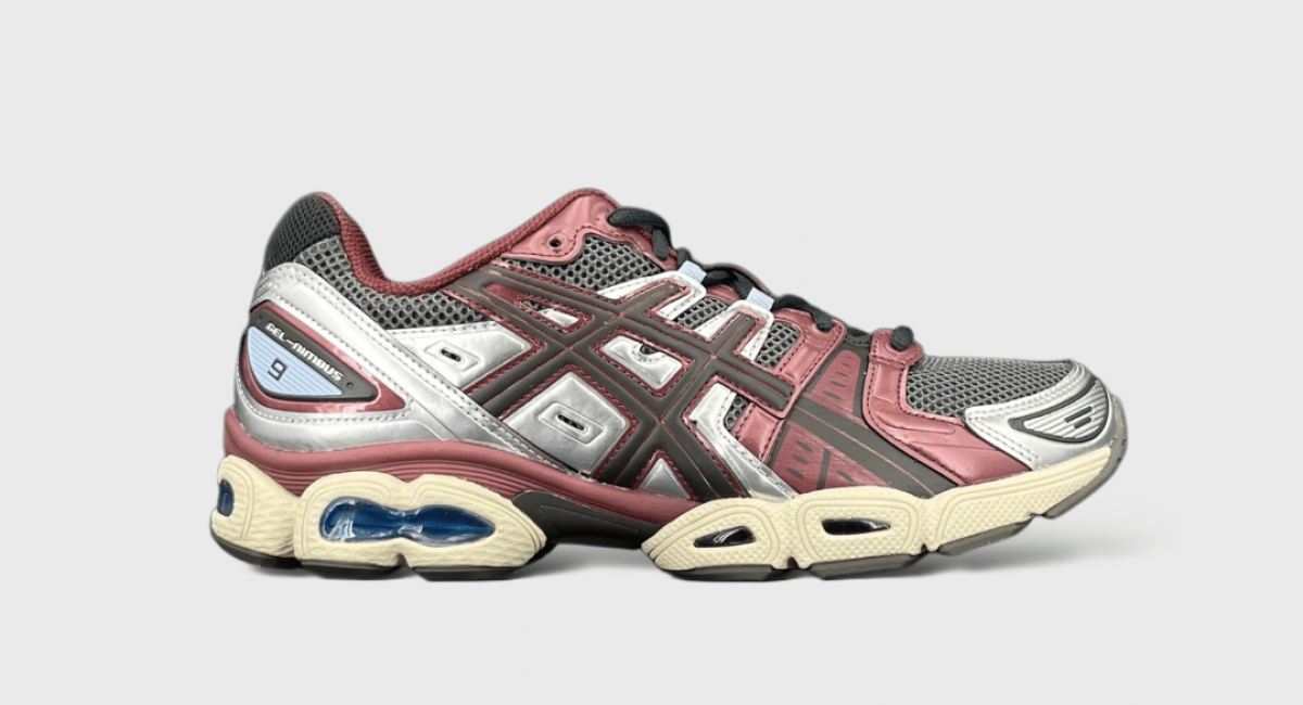 0000000423 Asics gel-nimbus 9 Argenté/Bordeau 43,5