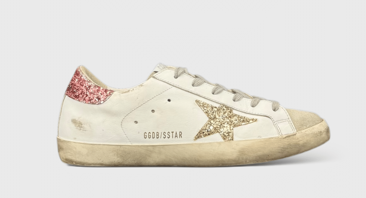 0000000859 Golden Goose Super Star Blanc/Or/Rose/Paillette 39