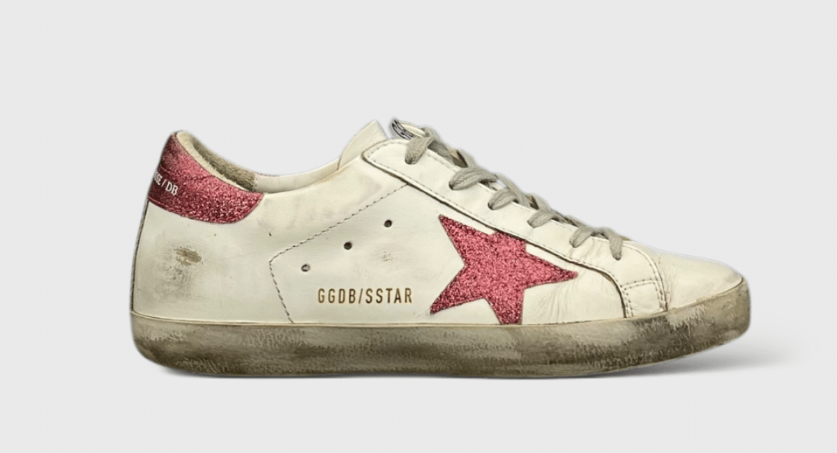 0000000286 Golden Goose Super Star Blanc/Rouge/Paillette 37