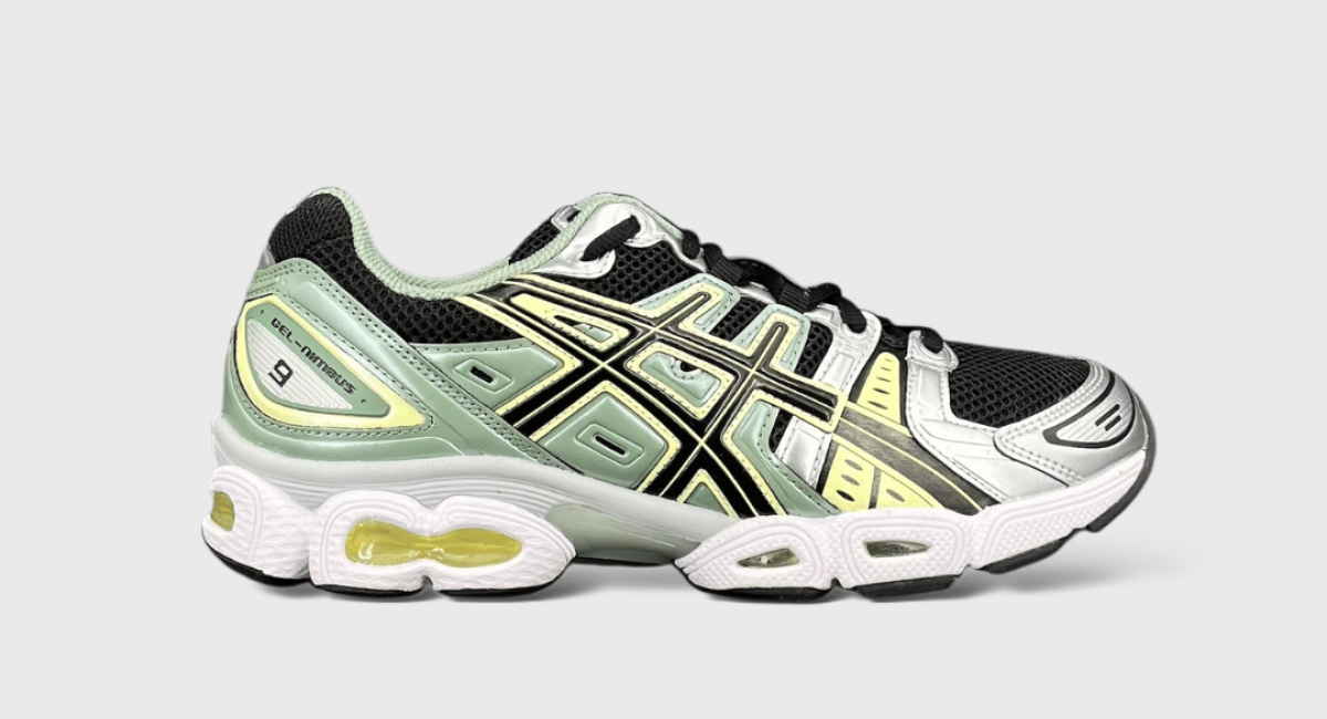 8651 Asics Gel Nimbus 9 Vert/Argenté/Jaune 41,5