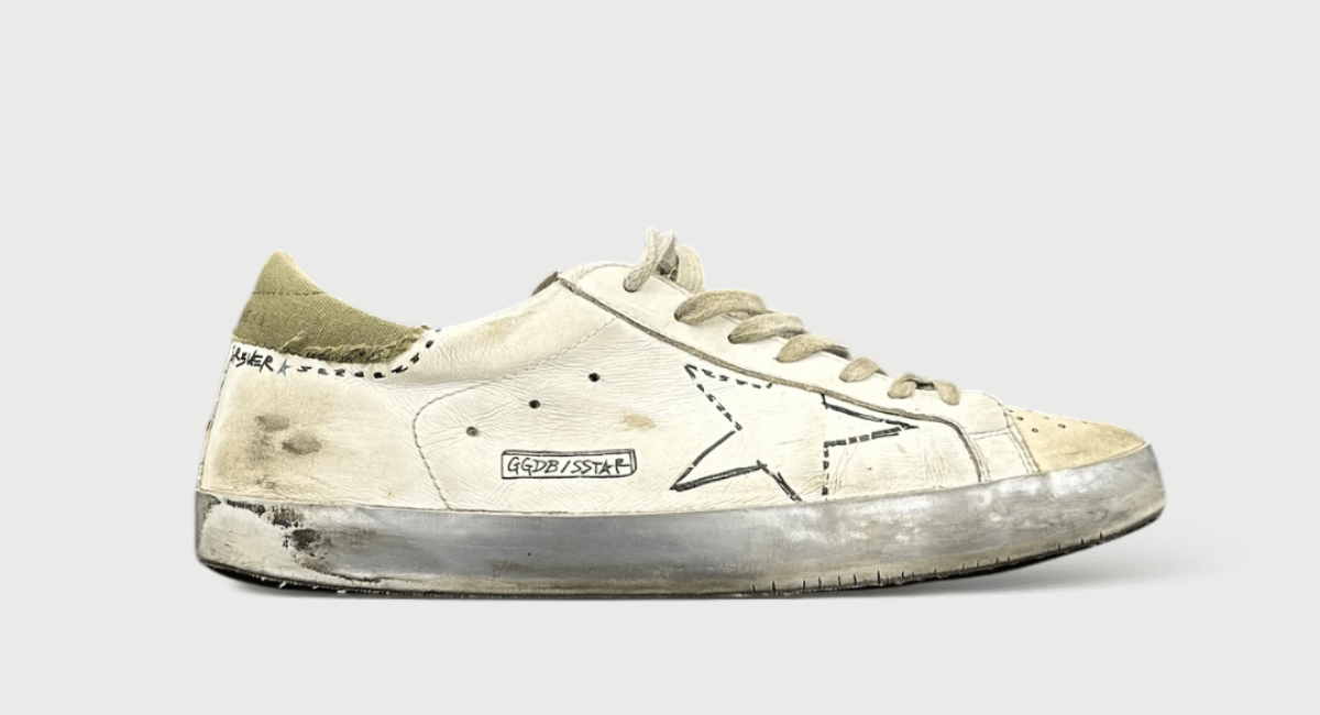 9769 Golden Goose Superstar Blanc/Argenté/Kaki 42