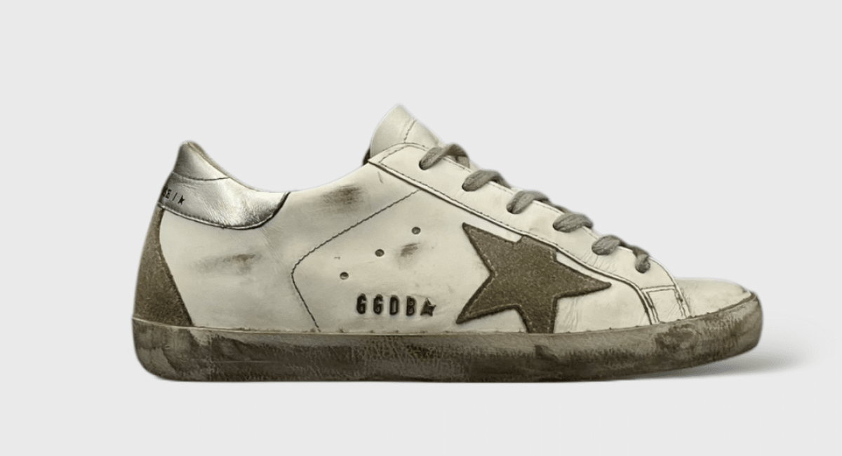 0000000558 Golden Goose Super Star Blanc/Argent/Beige 37