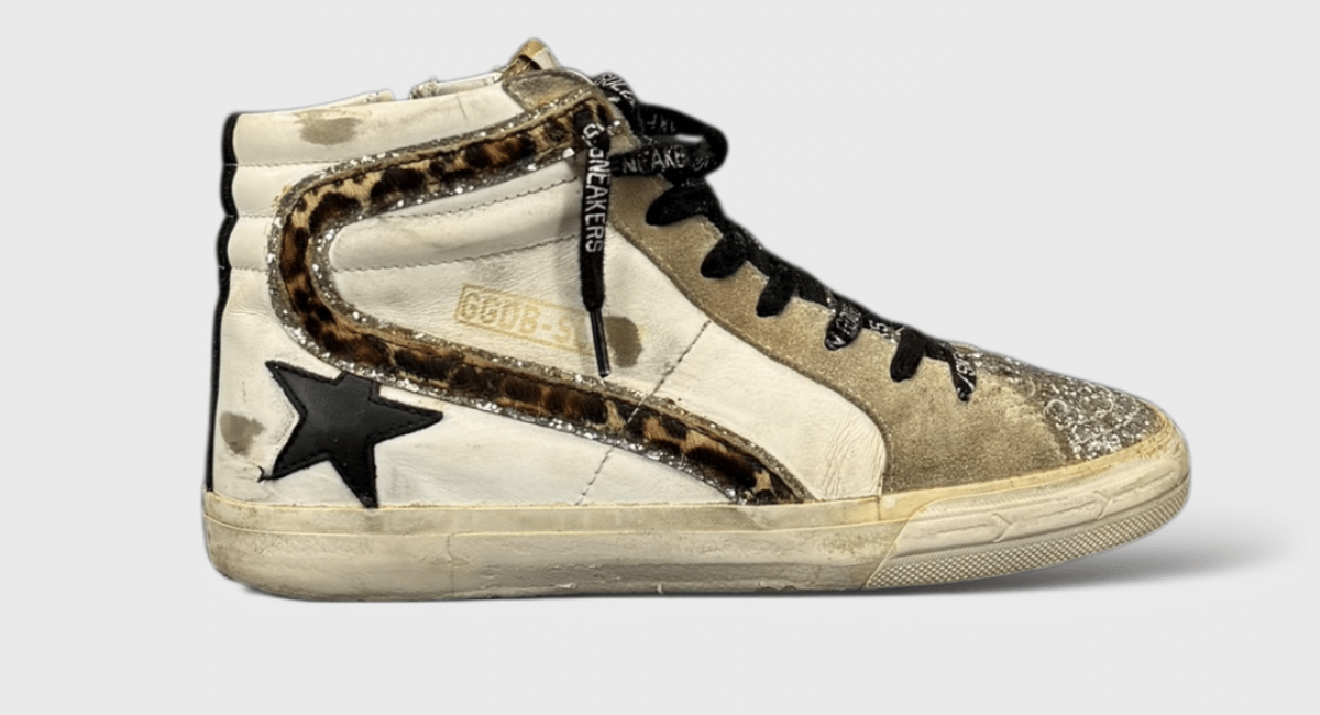 0000000866 Golden Goose Slide Léopard/Noir/Paillette 37