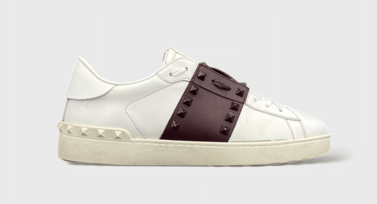 Valentino Rockstud Blanc/Bordeaux 41